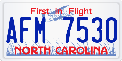 NC license plate AFM7530