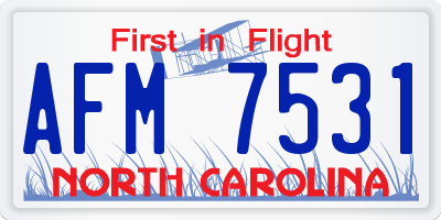 NC license plate AFM7531