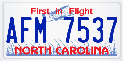 NC license plate AFM7537