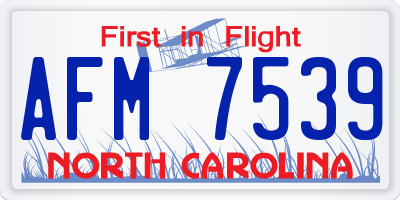 NC license plate AFM7539