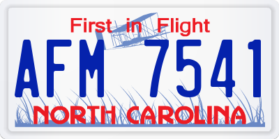 NC license plate AFM7541