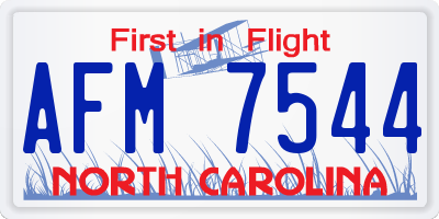 NC license plate AFM7544