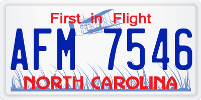 NC license plate AFM7546