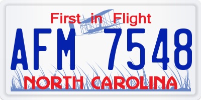 NC license plate AFM7548