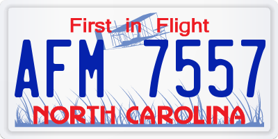 NC license plate AFM7557