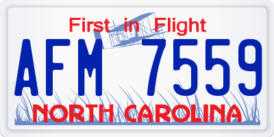 NC license plate AFM7559