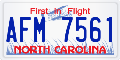 NC license plate AFM7561