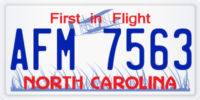 NC license plate AFM7563
