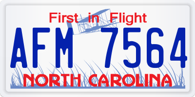 NC license plate AFM7564