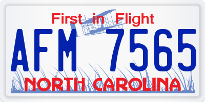 NC license plate AFM7565