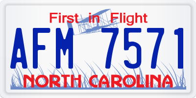 NC license plate AFM7571