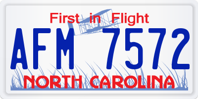 NC license plate AFM7572