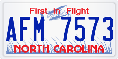 NC license plate AFM7573
