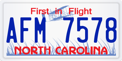 NC license plate AFM7578