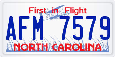 NC license plate AFM7579