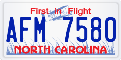 NC license plate AFM7580