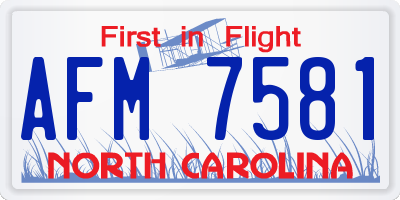 NC license plate AFM7581
