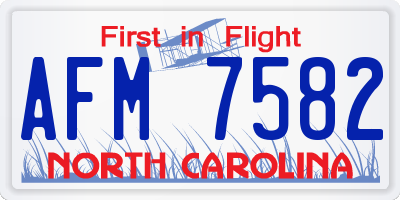 NC license plate AFM7582