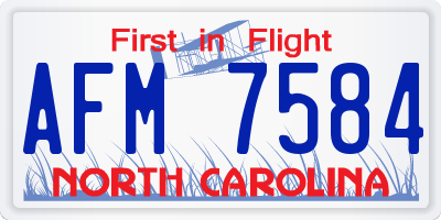 NC license plate AFM7584