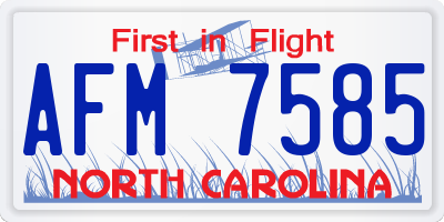 NC license plate AFM7585