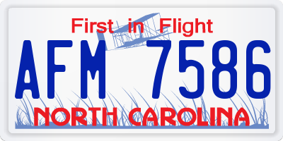 NC license plate AFM7586