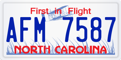 NC license plate AFM7587