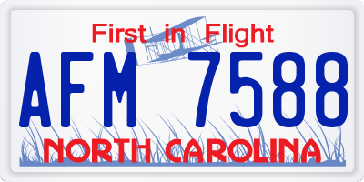 NC license plate AFM7588