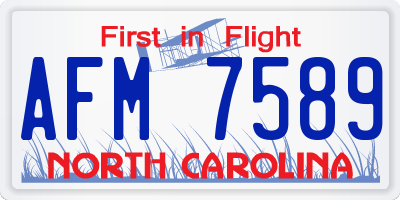 NC license plate AFM7589