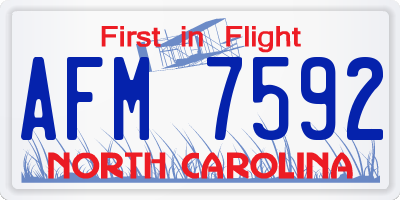 NC license plate AFM7592