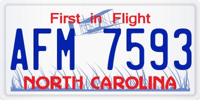 NC license plate AFM7593