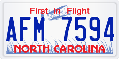 NC license plate AFM7594