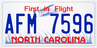 NC license plate AFM7596