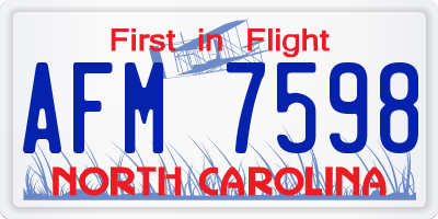 NC license plate AFM7598