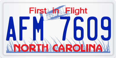 NC license plate AFM7609