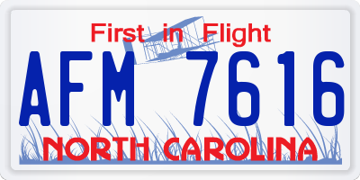 NC license plate AFM7616