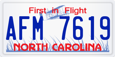 NC license plate AFM7619