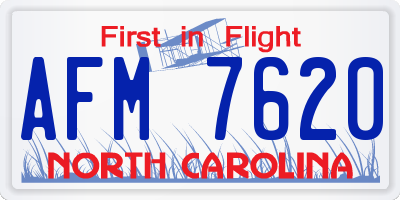 NC license plate AFM7620