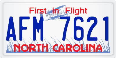 NC license plate AFM7621