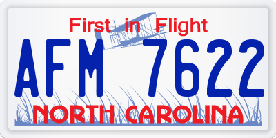 NC license plate AFM7622