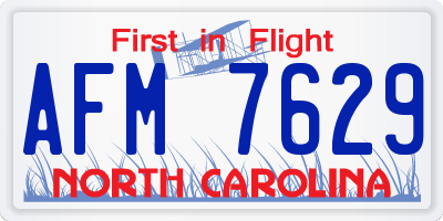 NC license plate AFM7629
