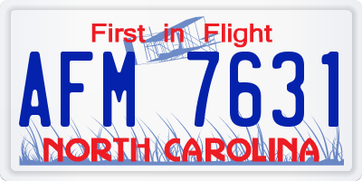 NC license plate AFM7631
