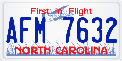 NC license plate AFM7632