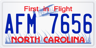 NC license plate AFM7656