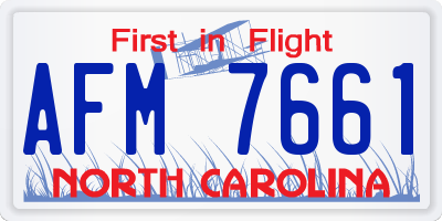 NC license plate AFM7661