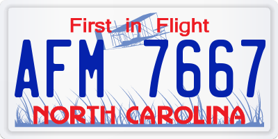 NC license plate AFM7667