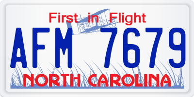 NC license plate AFM7679