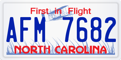 NC license plate AFM7682