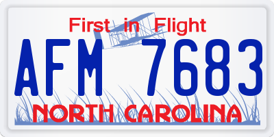 NC license plate AFM7683