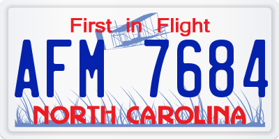 NC license plate AFM7684