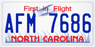 NC license plate AFM7686